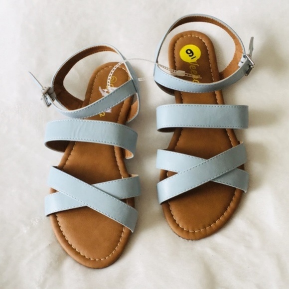 Shoes - Blue Flat Sandals